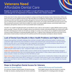 Image of fact sheet Veterans Need Affordable Dental Care