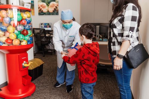 Dental hygienist gives gift to patient