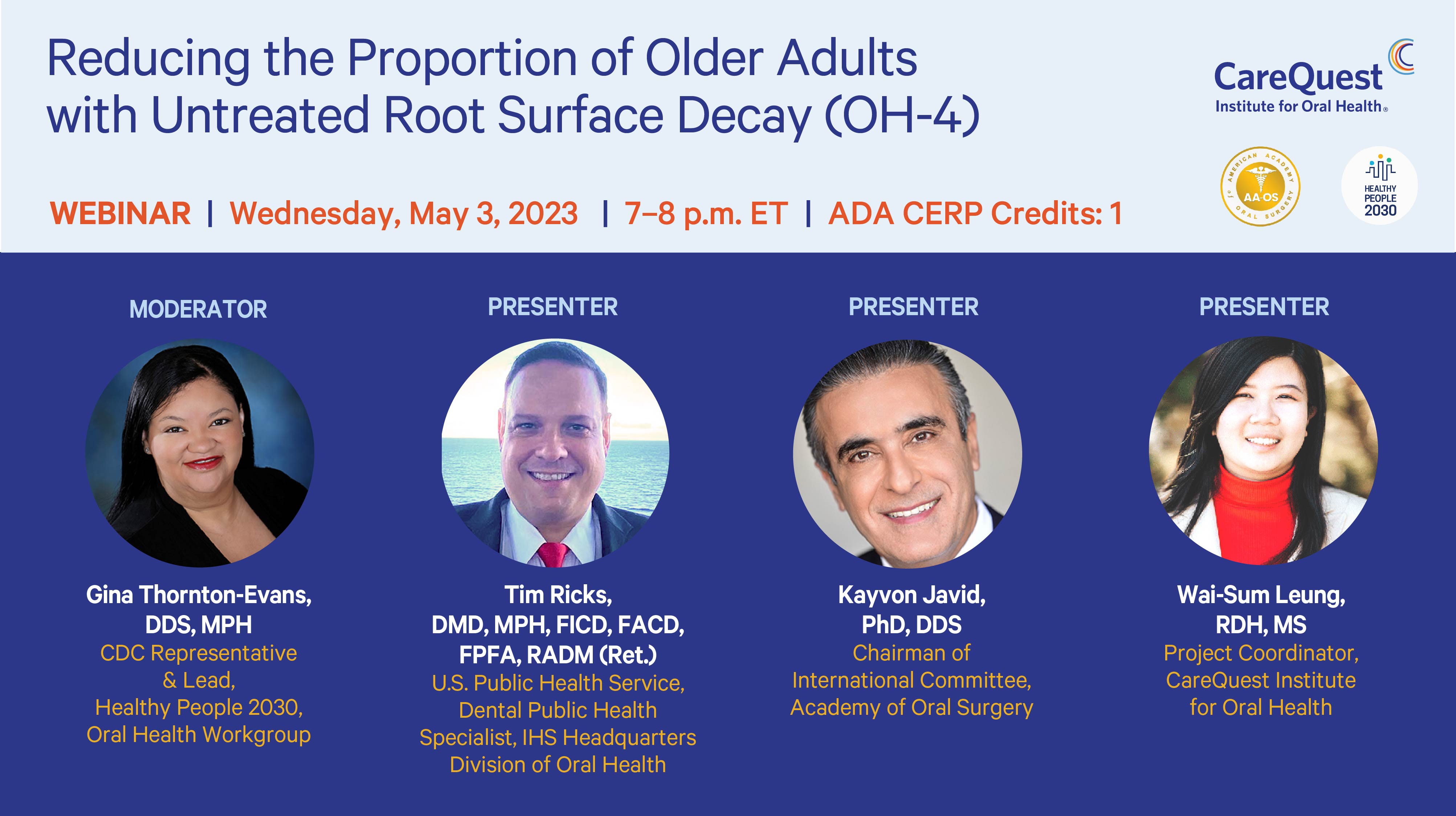 Reducing the Proportion of Older Adults with Untreated Root Surface Decay Speaker Image