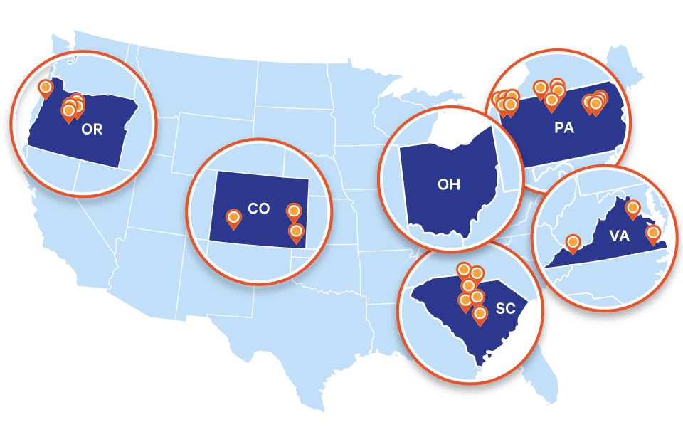 MORE Care locations 2021