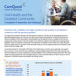 Cover of report Oral Health and the Disabled Community