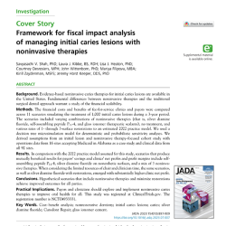 Image of journal article Framework for fiscal impact analysis of managing initial caries lesions with noninvasive therapies