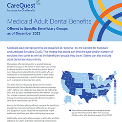 Image of report cover Medicaid Adult Dental Benefits Offered to Specific Beneficiary Groups