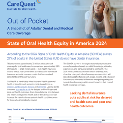 Image of report cover Out of Pocket: A Snapshot of Adults' Dental and Medical Care Coverage