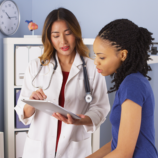 Doctor and patient in office