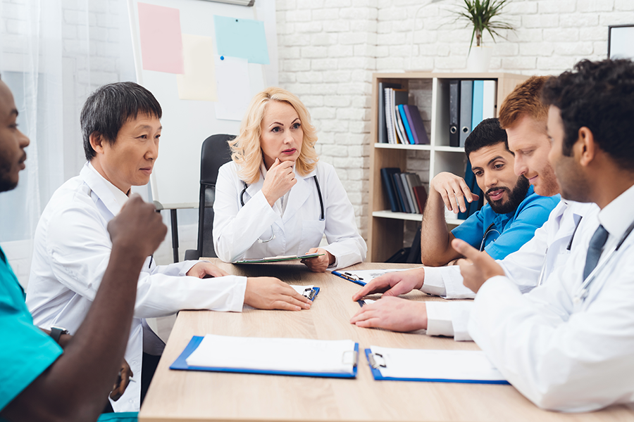 Group or providers at table discussion