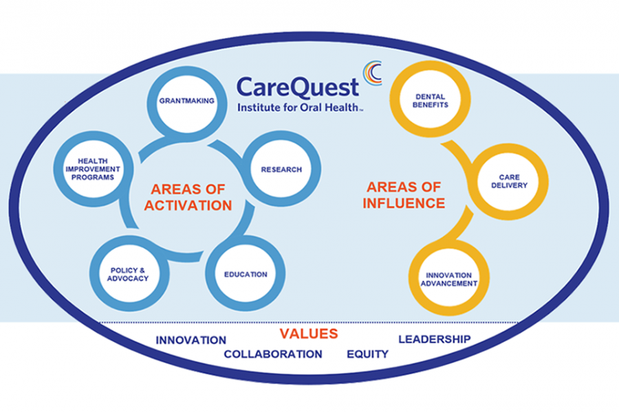 CareQuest Institute's areas of activation, areas of influence and values