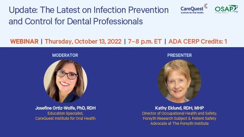 Update: The Latest on Infection Prevention and Control for Dental Professionals