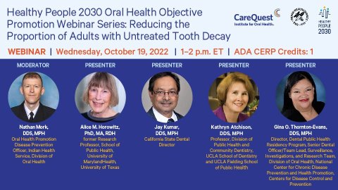 Healthy People 2030 Oral Health Objective Promotion Webinar Series