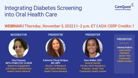 Integrating Diabetes Screening into Oral Health Care