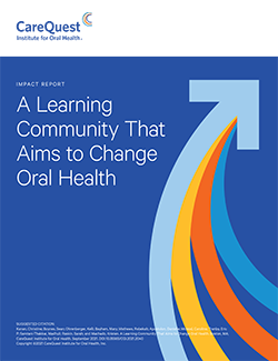 This is an image of a report on a learning community that aims to change oral health