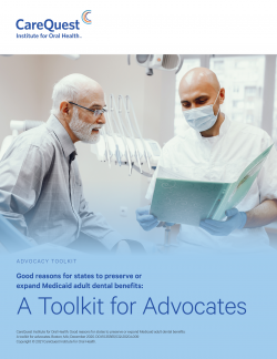 This is an image of a toolkit on medicaid adult dental benefit toolkit for advocates