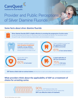 This is an image of a visual report on Provider and Public Perceptions of Silver Diamine Fluoride