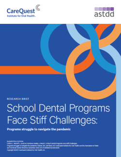 This is an image of a report on School Dental Programs Face Stiff Challenges