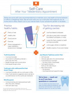 Self Care Tips After Teledentistry Appointment