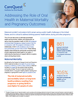 Image of report cover Addressing the Role of Oral Health in Maternal Mortality and Pregnancy Outcomes