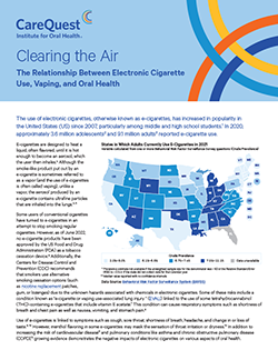 Image of report cover Clearing the Air: The Relationship Between Electronic Use, Vaping, and Oral Health