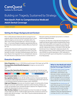 Image of Medicaid adult dental case study for Maryland