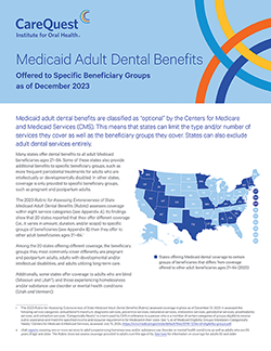 Image of report cover Medicaid Adult Dental Benefits Offered to Specific Beneficiary Groups