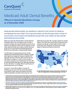 Image of report cover Medicaid Adult Dental Benefits Offered to Specific Beneficiary Groups