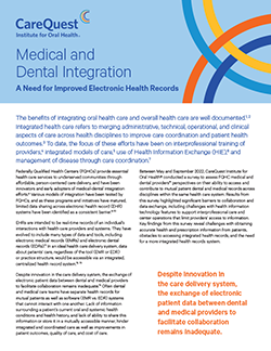 Image of report cover Medical and Dental Integration: A Need for Improved Electronic Health Records 