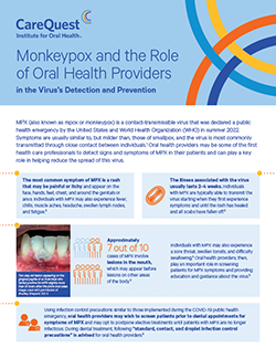 Image of report cover Monkeypox and the Role of Oral Health Providers
