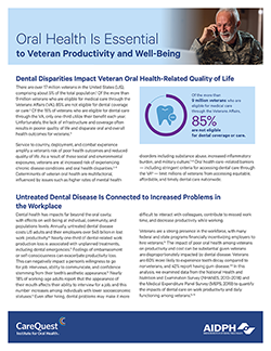 Image of report cover Oral Health Is Essential to Veteran Productivity and Well-Being