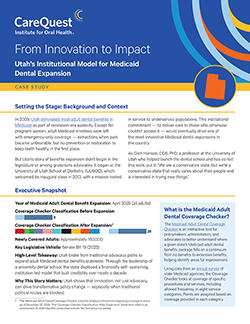 Image of Medicaid adult dental case study for Utah