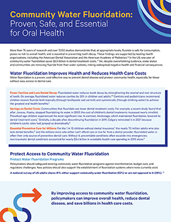 Image of fact sheet Community Water Fluoridation