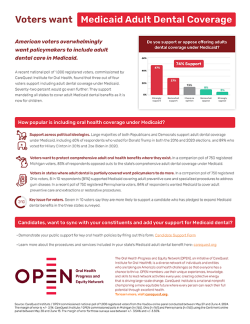 Image of flyer Voters want Medicaid Adult Dental Coverage